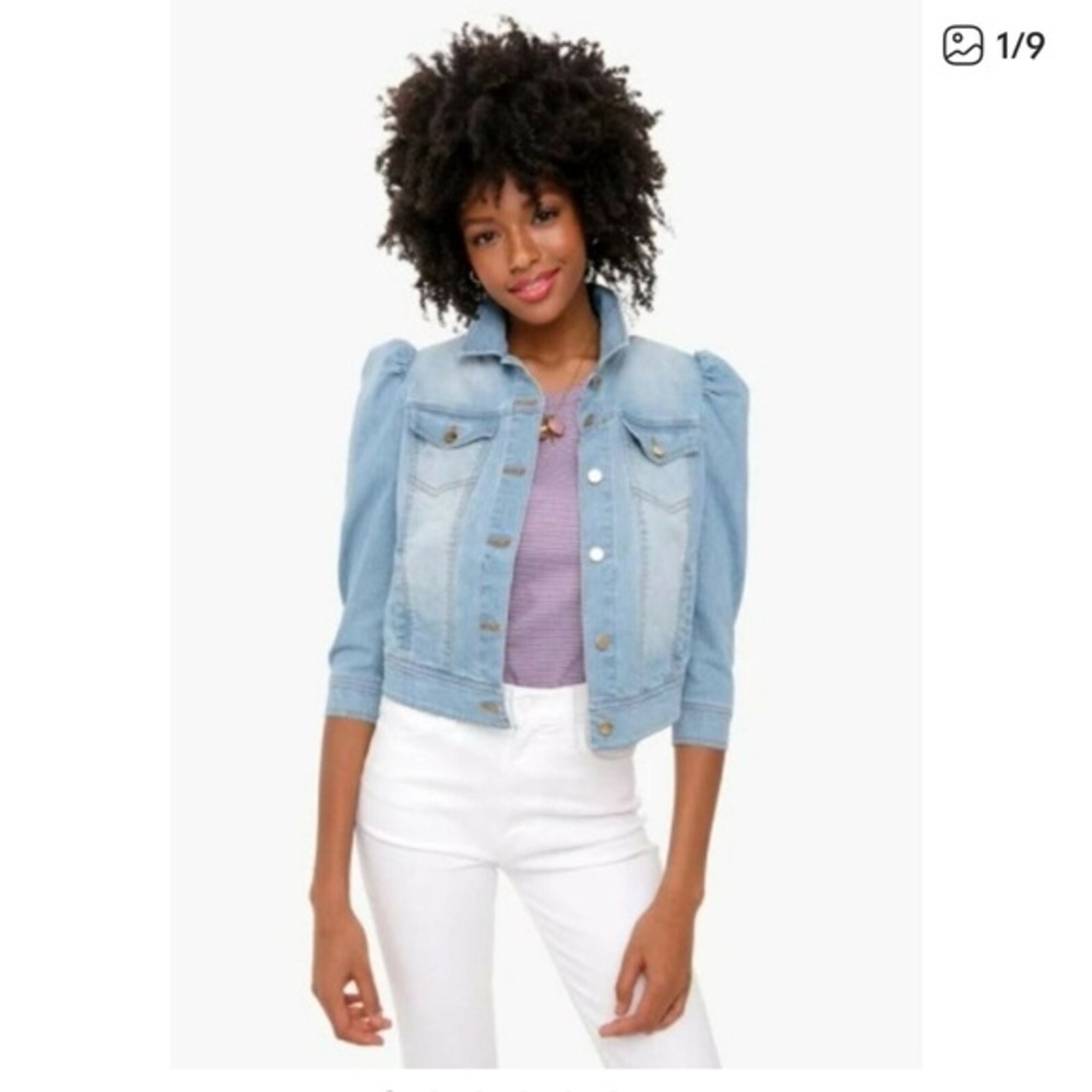 Tuckernuck Rizzo Denim Puff Shoulder Jacket Size XS